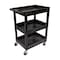 Luxor Plastic Utility Tub Cart - Three Shelves with Outrigger Utility Cart Bins - 24" x 18" SEC111-B-OUTRIG - alternate 2